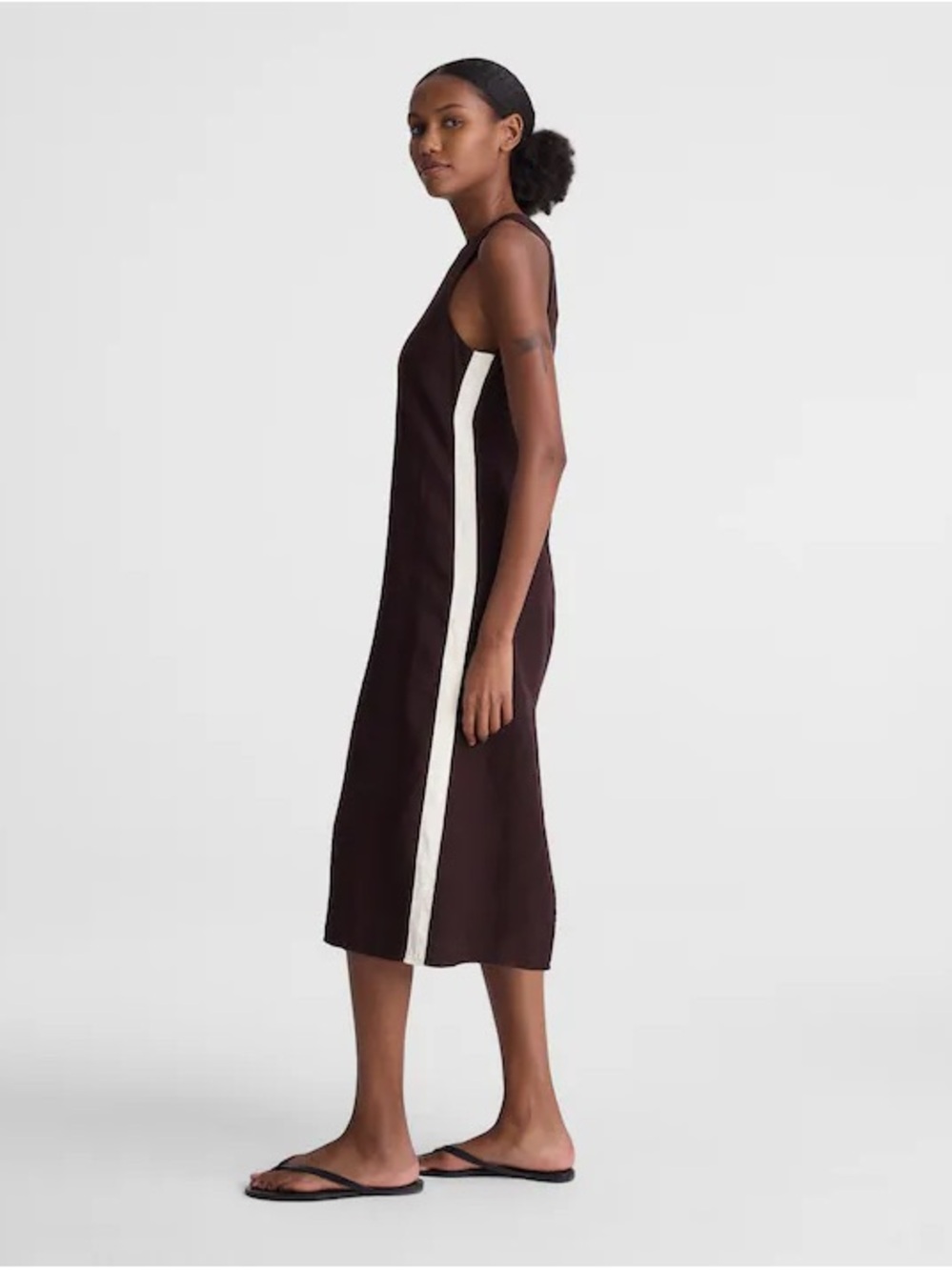 Madewell The Elena Midi Dress in 100% Linen • size 0 • NWT • NZ437